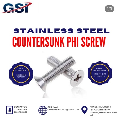 SS CSK PHILIPS MACHINE SCREW