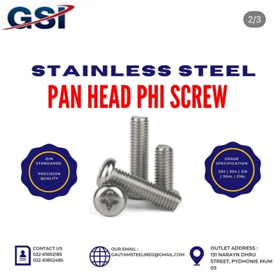 SS PAN PHILIPS MACHINE SCREW